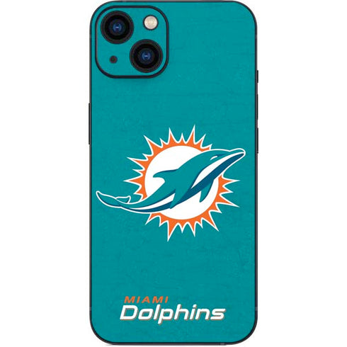 NFL Miami Dolphins Distressed- Aqua iPhone 14 Skin