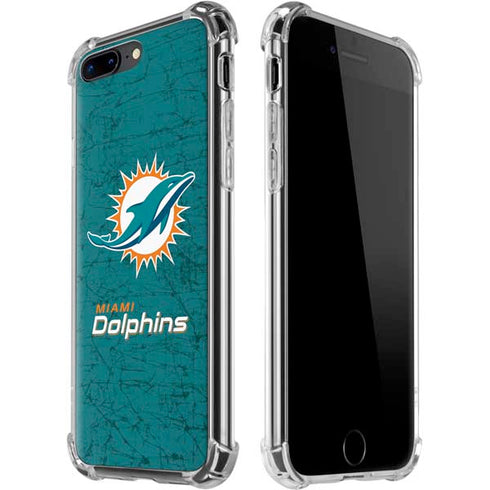 NFL Miami Dolphins Distressed- Aqua iPhone 7/8 Plus Clear Case