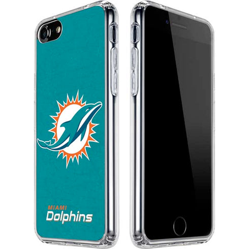 NFL Miami Dolphins Distressed- Aqua iPhone SE (2nd & 3rd Gen) Clear Case