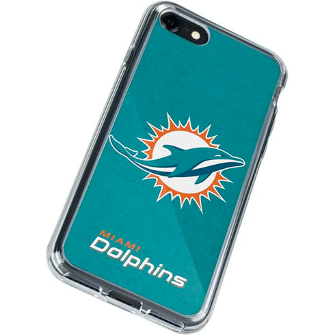 NFL Miami Dolphins Distressed- Aqua iPhone SE (2nd & 3rd Gen) Clear Case