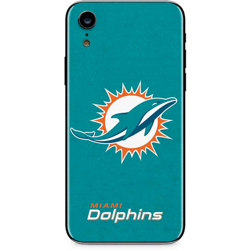NFL Miami Dolphins Distressed- Aqua iPhone XR Skin