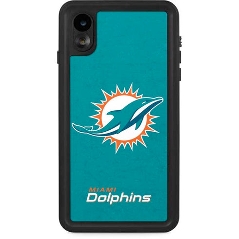 NFL Miami Dolphins Distressed- Aqua iPhone XR Waterproof Case