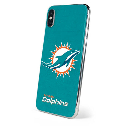 NFL Miami Dolphins Distressed- Aqua iPhone XS Skin