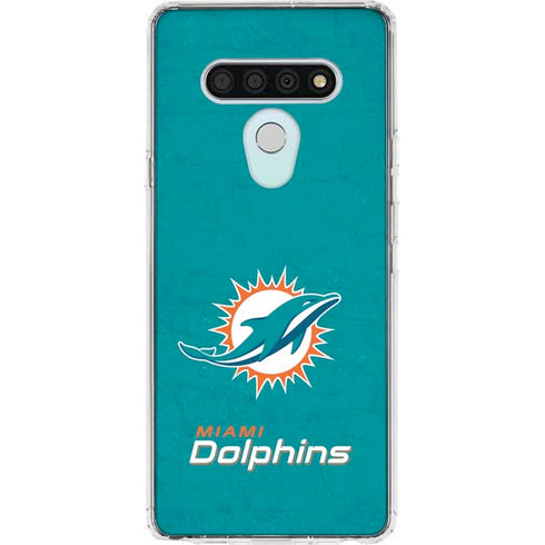 NFL Miami Dolphins Distressed- Aqua LG Stylo 6 Clear Case