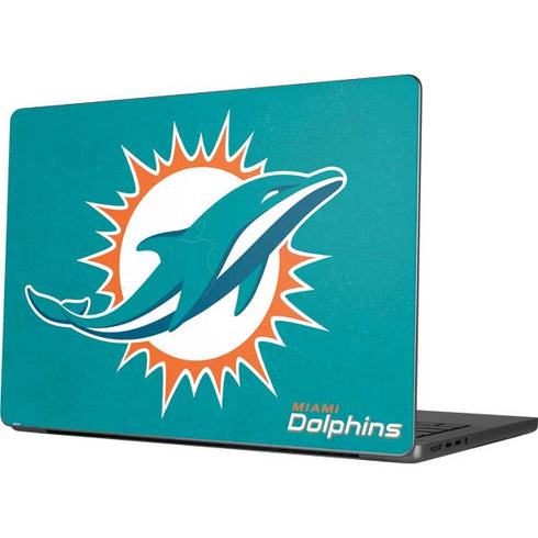 NFL Miami Dolphins Distressed- Aqua MacBook Pro 14in (2021-24) Skin