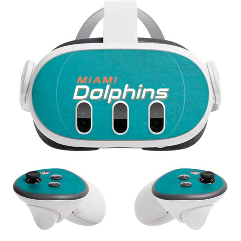 NFL Miami Dolphins Distressed- Aqua Meta Quest 3 Skin