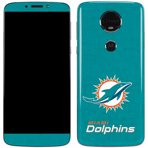 NFL Miami Dolphins Distressed- Aqua Moto E5 Plus Skin
