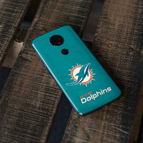 NFL Miami Dolphins Distressed- Aqua Moto E5 Plus Skin