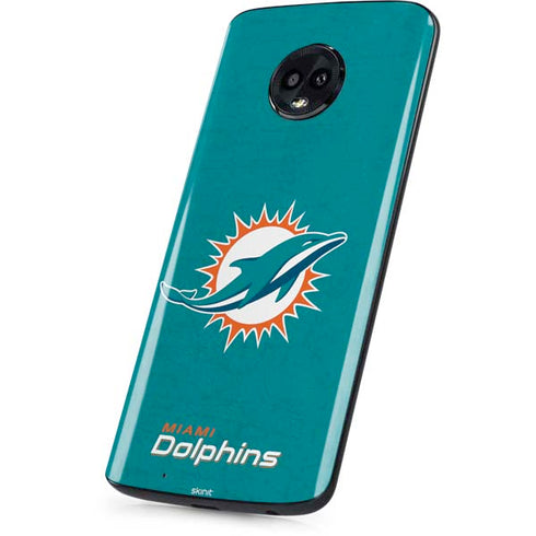 NFL Miami Dolphins Distressed- Aqua Moto G6 Skin