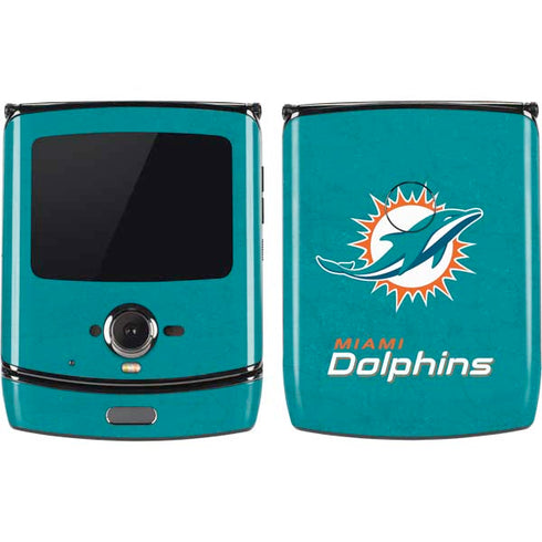 NFL Miami Dolphins Distressed- Aqua Motorola RAZR Skin