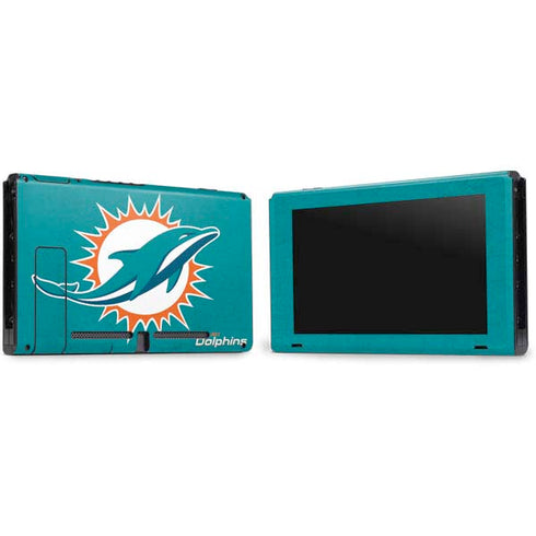 NFL Miami Dolphins Distressed- Aqua Nintendo Switch Bundle Skin