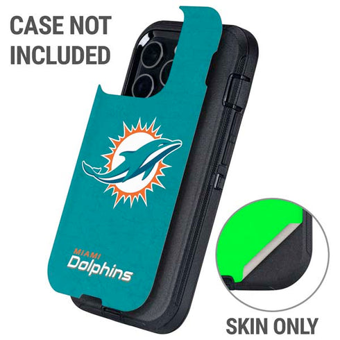 NFL Miami Dolphins Distressed- Aqua Otterbox Defender iPhone Skin
