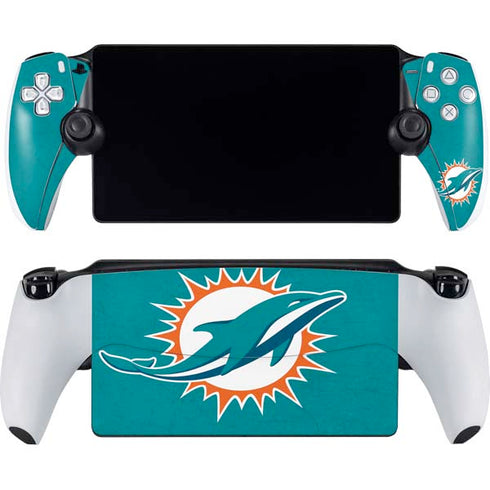 NFL Miami Dolphins Distressed- Aqua PlayStation Portal Remote Player Skin