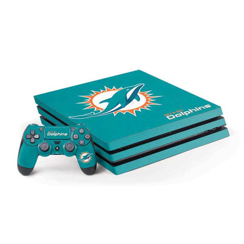 NFL Miami Dolphins Distressed- Aqua PS4 Pro Bundle Skin