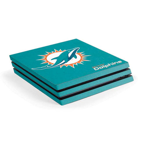 NFL Miami Dolphins Distressed- Aqua PS4 Pro Console Skin