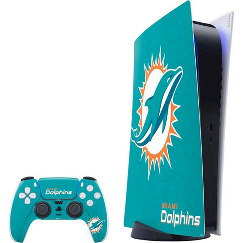NFL Miami Dolphins Distressed- Aqua PS5 Digital Edition Bundle Skin