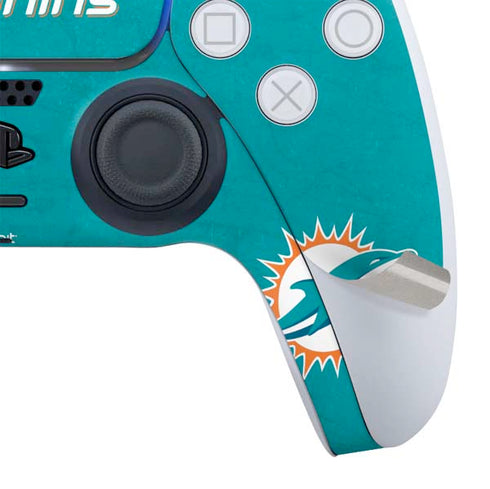 NFL Miami Dolphins Distressed- Aqua PS5 Slim Digital Edition Bundle Skin