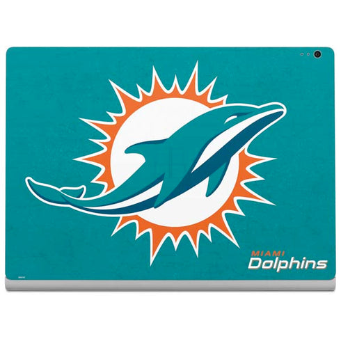 NFL Miami Dolphins Distressed- Aqua Surface Book 2 13.5in Skin