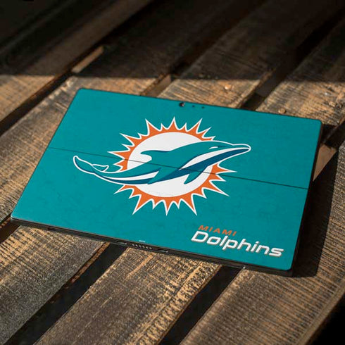NFL Miami Dolphins Distressed- Aqua Surface Pro 6 Skin
