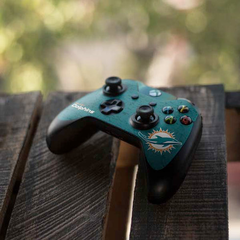 NFL Miami Dolphins Distressed- Aqua Xbox One Controller Skin