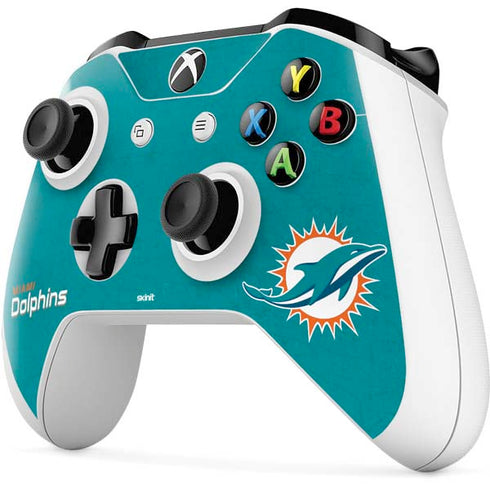 NFL Miami Dolphins Distressed- Aqua Xbox One S Controller Skin