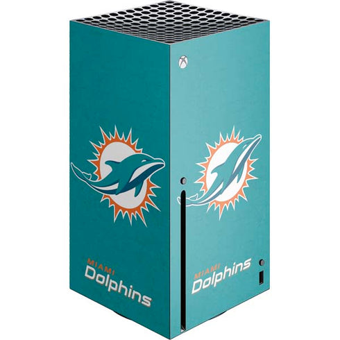 NFL Miami Dolphins Distressed- Aqua Xbox Series X Console Skin