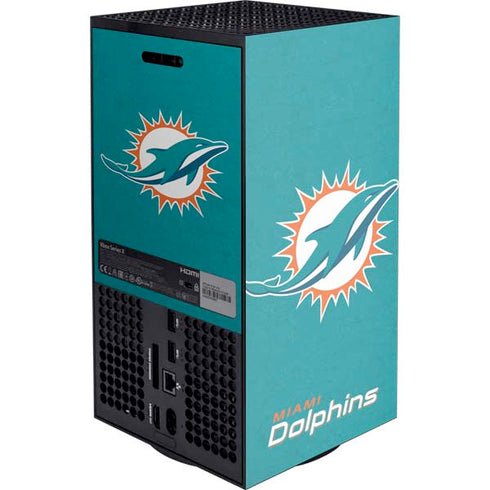 NFL Miami Dolphins Distressed- Aqua Xbox Series X Console Skin
