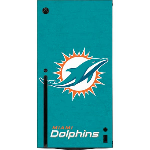 NFL Miami Dolphins Distressed- Aqua Xbox Series X Console Skin