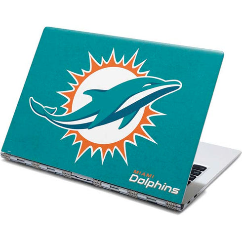 NFL Miami Dolphins Distressed- Aqua Yoga 910 2-in-1 14in Touch-Screen Skin