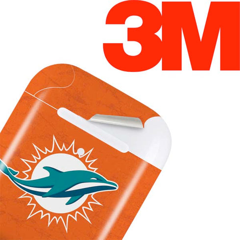 NFL Miami Dolphins Distressed- Orange Apple AirPods Skin