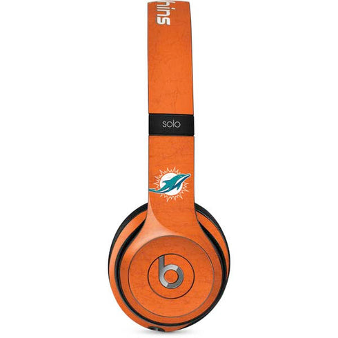NFL Miami Dolphins Distressed- Orange Beats Solo 2 Wired Skin