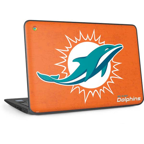 NFL Miami Dolphins Distressed- Orange HP Chromebook Skin