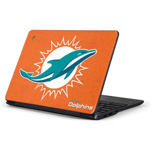 NFL Miami Dolphins Distressed- Orange Samsung Chromebook Skin