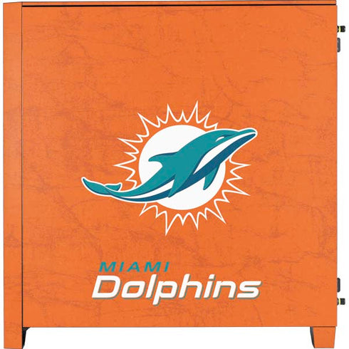 NFL Miami Dolphins Distressed- Orange Corsair 4000D Tempered Glass Mid-Tower ATX Case Skin
