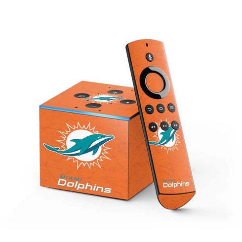 NFL Miami Dolphins Distressed- Orange Fire TV Cube Skin