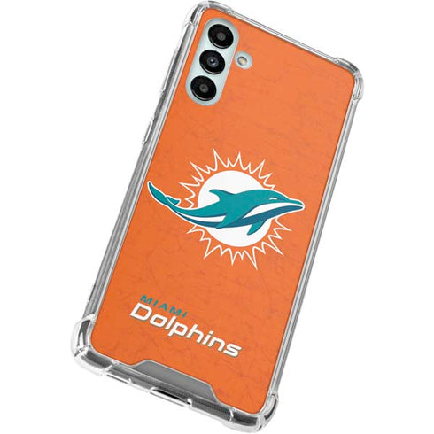 NFL Miami Dolphins Distressed- Orange Galaxy A13 5G Clear Case