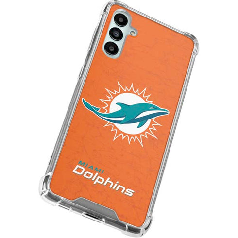 NFL Miami Dolphins Distressed- Orange Galaxy A15 5G Clear Case