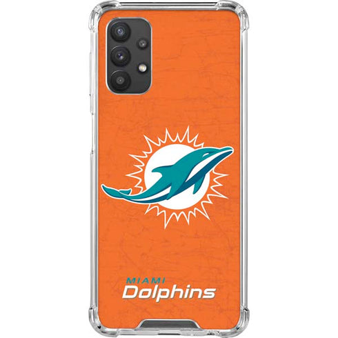 NFL Miami Dolphins Distressed- Orange Galaxy A32 5G Clear Case