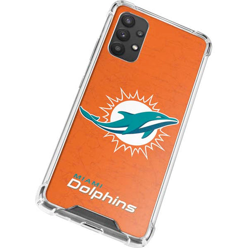 NFL Miami Dolphins Distressed- Orange Galaxy A32 5G Clear Case