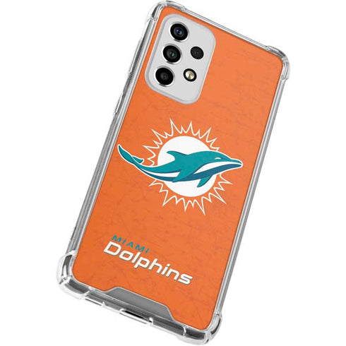 NFL Miami Dolphins Distressed- Orange Galaxy A33 5G Clear Case