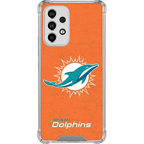 NFL Miami Dolphins Distressed- Orange Galaxy A53 5G Clear Case