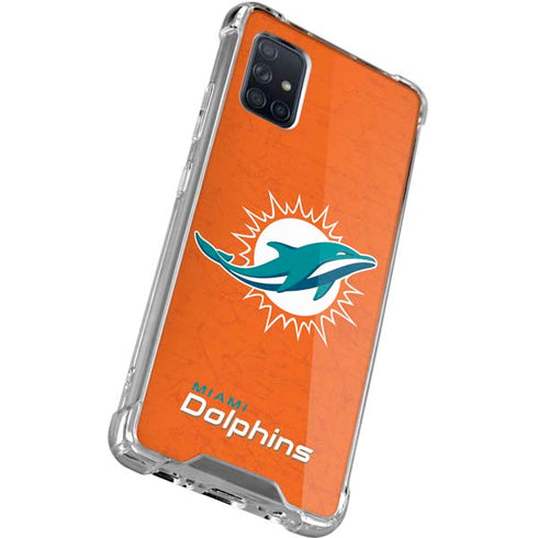 NFL Miami Dolphins Distressed- Orange Galaxy A71 5G Clear Case