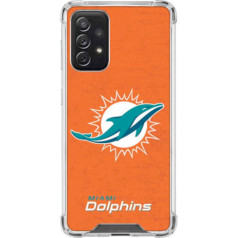 NFL Miami Dolphins Distressed- Orange Galaxy A72 5G Clear Case