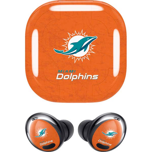NFL Miami Dolphins Distressed- Orange Galaxy Buds Pro Skin
