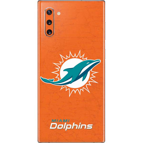 NFL Miami Dolphins Distressed- Orange Galaxy Note 10 Skin