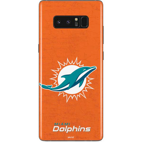 NFL Miami Dolphins Distressed- Orange Galaxy Note 8 Skin
