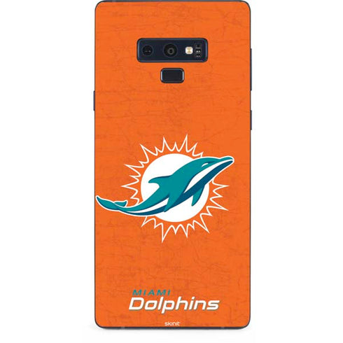 NFL Miami Dolphins Distressed- Orange Galaxy Note 9 Skin