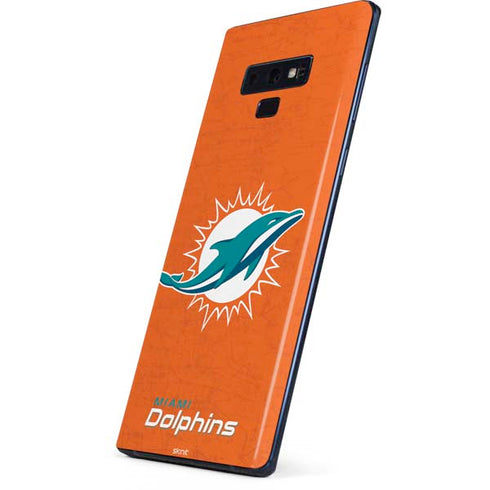 NFL Miami Dolphins Distressed- Orange Galaxy Note 9 Skin