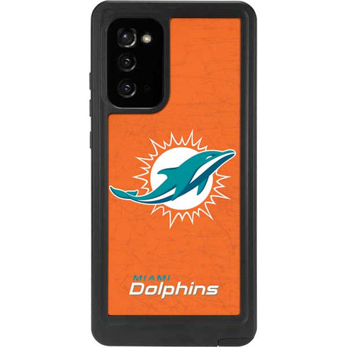 NFL Miami Dolphins Distressed- Orange Galaxy Note20 5G Waterproof Case