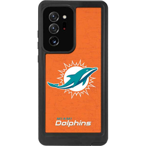 NFL Miami Dolphins Distressed- Orange Galaxy Note20 Ultra 5G Waterproof Case